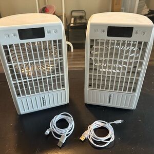 White Portable 4 in 1 Fan Conditioner with USB Cables and Remotes